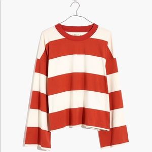 Madewell Easy Crop Long-Sleeve Tee in Rugby Stripe